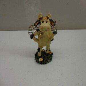 Boyds Bears & Friends Holy Cow Bossy Figurine 36666 2003 Angel Cow with Bell